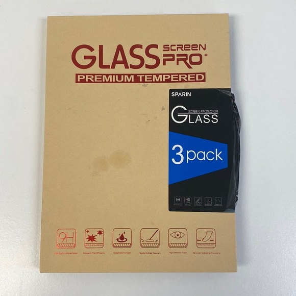 SPARIN 3 Pack Glass Screen Protector Compatible w/ iPad 9.7 inch/iPad Pro 9.7 - Picture 1 of 7